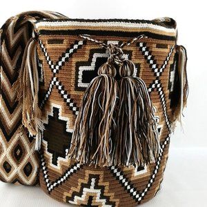 Dark Brown Wayuu mochila Bag with